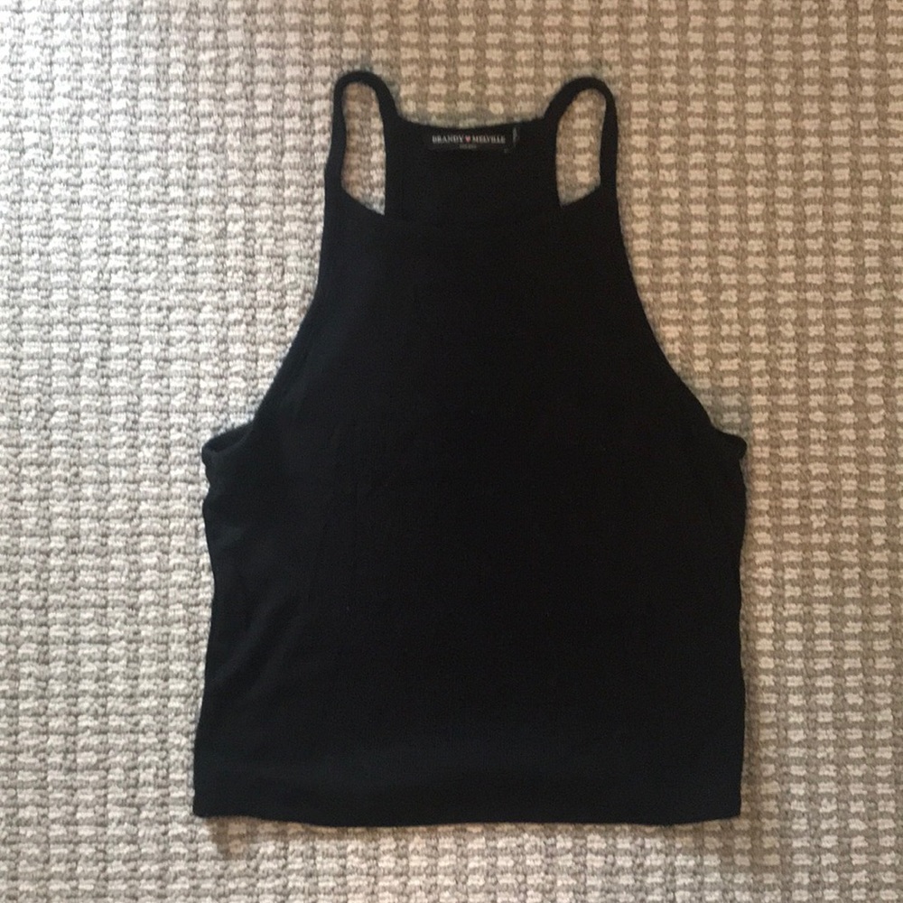 Brandy Melville racerback black cropped tank top